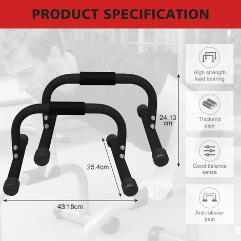 Barres Parallèles & Station Dips pour Musculation à Domicile, Équipement de Calisthénie pour Entraînement, Parfait pour Pompes, Dips, Équilibres et Gymnastique, Noir (1/5)