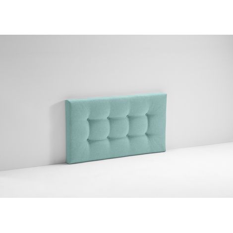 EVERGREENWEB Testata Letto Singolo imbottita Chester Struttura in legno, tessuto Sfoderabile idrorepellente|Testiera in Tessuto Antimacchia per letto 80x190, Testata letto muro | Celeste (1/2)
