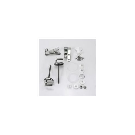 Fixation Cuvette Charniere WC Universel, Charniere Abattant, kit de Fixation Abattant WC Universel Acier pour Fixer SièGes, Accessoires en Caoutchouc pour Sièges de Toilette en Plastique Duroplast