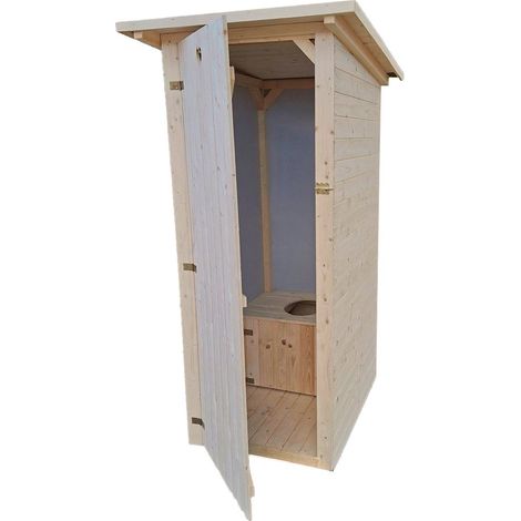 Cabine toilettes sèches extérieur en bois - WC style rustique fabrication artisanale sans accessoires