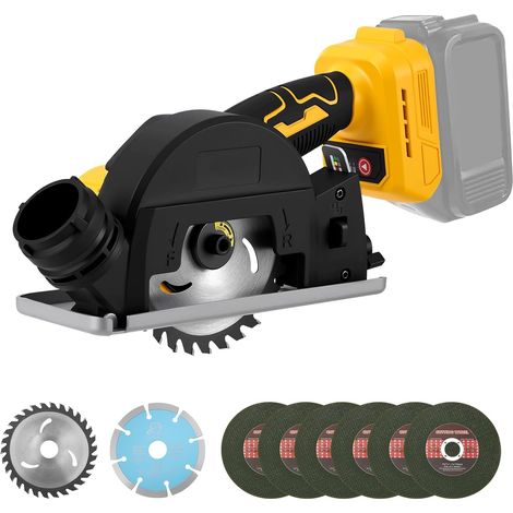 Mini scie circulaire sans fil compatible avec batterie Dewalt 20 V, scies électriques 12 000 tr/min avec moteur sans balais, petite scie circulaire de 10,2 cm, profondeur de coupe de 20 mm pour bois (1/5)