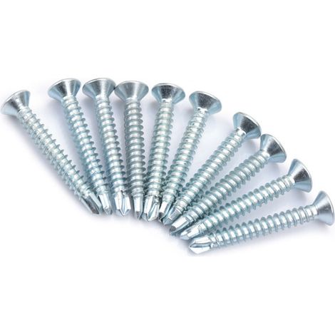 Lot de 50 vis auto-perceuses autotaraudeuses tête fraisée M4.225 en fer zingué pointe perforante pour tôle acier (1/5)