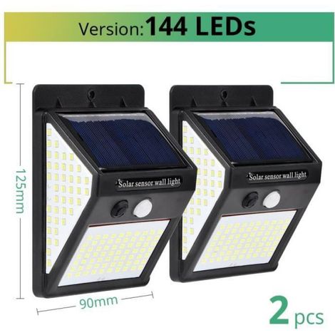 Lampadaire Solaire - 30 LED - Détecteur PIR - Étanche IP65 - Noir - 1 Pièce