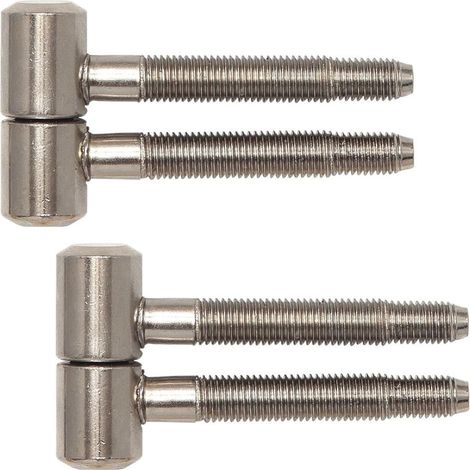 2 pièces paumelle, métal nickelé mat, à percer 2 parties, pour porte bois feuillure, intérieur rénovation (1/4)
