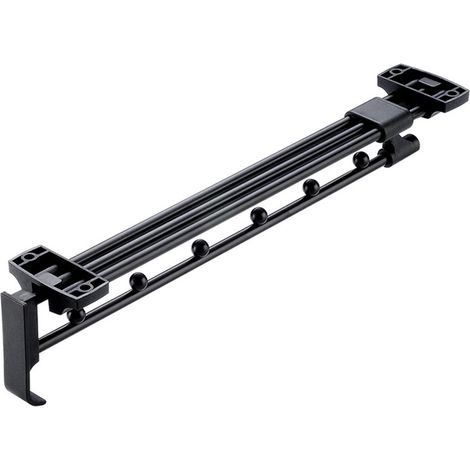 Closet Rod Adjustable Pull-Out Sliding Storage Rod For Clothes And Towels Black Single (1/5)