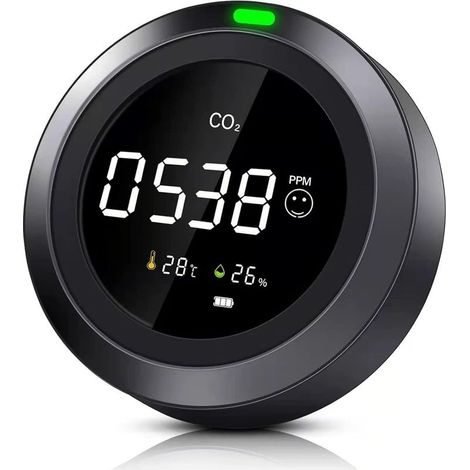 CO2 Detecteur,Moniteur de Qualité de L'air Intérieur 3 en 1 Détectant la Température et L'humidité du Dioxyde de Carbone,Detecteur CO2 NDIR (1/5)
