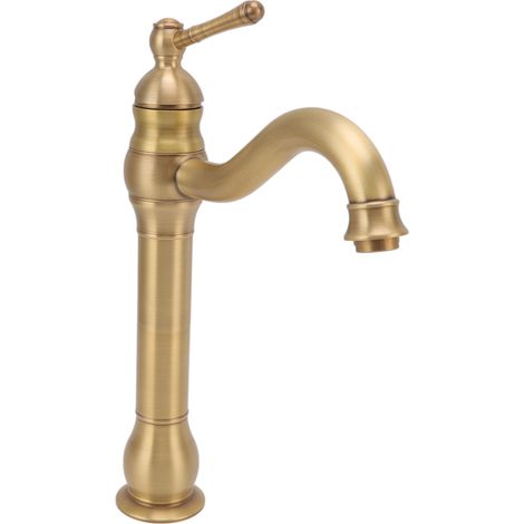 Robinet de lavabo style rétro européen en laiton, forme de gourde, avec flexible et joint, pour salle de bain à domicile. (1/5)
