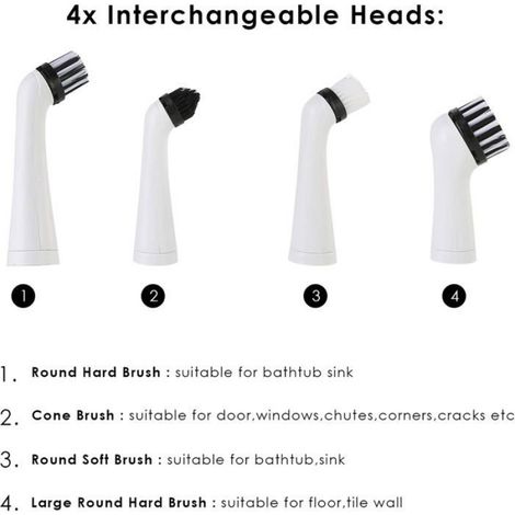 Brosse nettoyage électrique 4 en 1 sans fil carrelage cuisine salle bain Label (1/4)