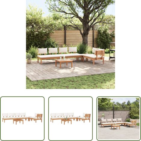 vidaXL Teaksofa -  Gartensofa-set 5 pcs Braun und Creme (1/5)