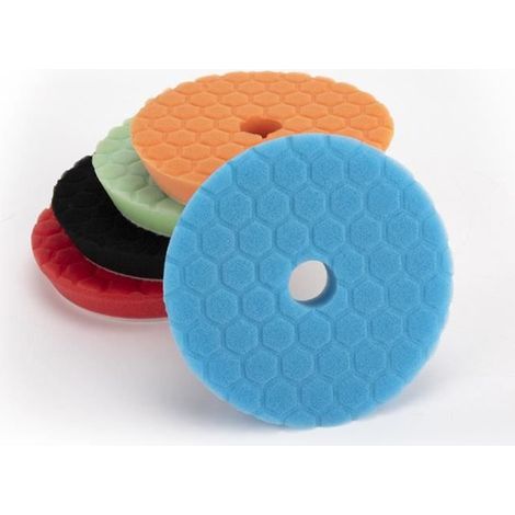 Éponge de Polissage, 5 Pièces 150mm Hex Logic Polissage Pad Éponge polir Kit pour Voiture Ponçage125mm RO, DA Polissage, AHLTS6M5 (1/4)