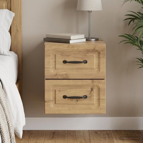 vidaXL Wall-Mounted Bedside Cabinet Artisan Oak 34.5 x 33 x 40 cm (1/5)