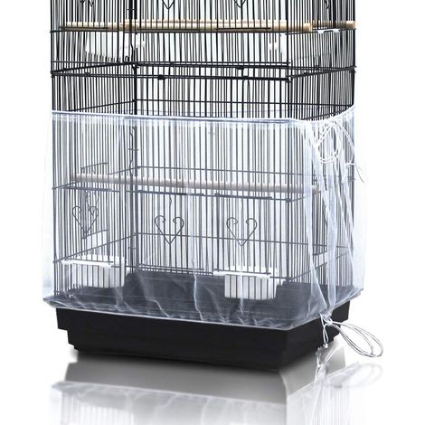 Extra Large Cage À Oiseaux Graines De Recueil De Graines Jupe Garde Couverture de Cage à Oiseaux Filet de Perroquet en Maille de Nylon pour Cages Rondes et Carrées (Blanc, 78.715.7in/20040cm) (1/5)