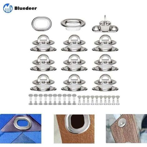 Ovales Twist Verrouiller en Laiton Nickelé Tourniquet Bache avec Contre-rivure et Rivet pour Accessoires DIY Craft à Main en Cuir Sac Matériel - Bluedeer (1/4)