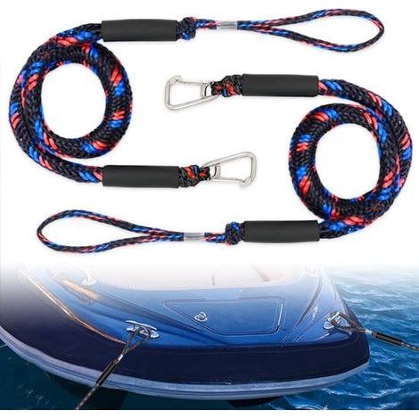 Corde d'amarrage pour bateau - 2 pièces - Corde flexible - Corde d'amarrage pour bateaux (1/5)