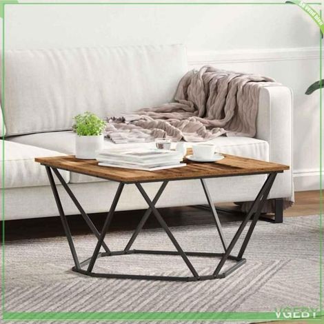 Table basse - ABI - Bois ancien - 80 x 80 x 45 cm - Construction durable - Style moderne (1/5)