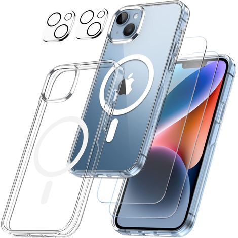Schutzhüllen-Set für Apple iPhone 14 Plus: transparente Hülle + 2x gehärtetes Glas (1/5)