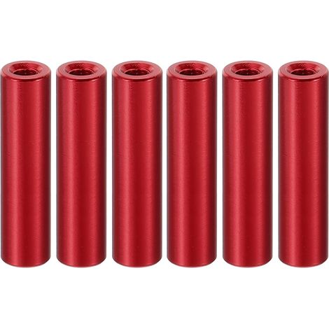 6Pcs Entretoise Filetée M3 en Aluminium 3x6x25mm Rouge (1/5)