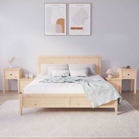 814540 vidaXL Bedside Cabinets 2 pcs 79,5x38x65,5 cm Solid Wood Pine (1/5)