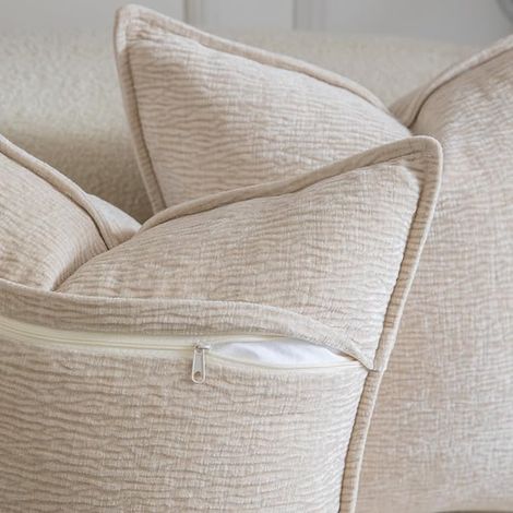 Housses de Coussin Chenille pour canapé, canapé-lit, Chambre ou Salon Beige 50x50 cm (1/3)
