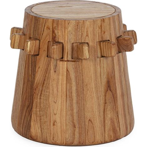 Tabouret bois de cèdre naturel style artisanal élégant - Bois de cèdre naturel clair
