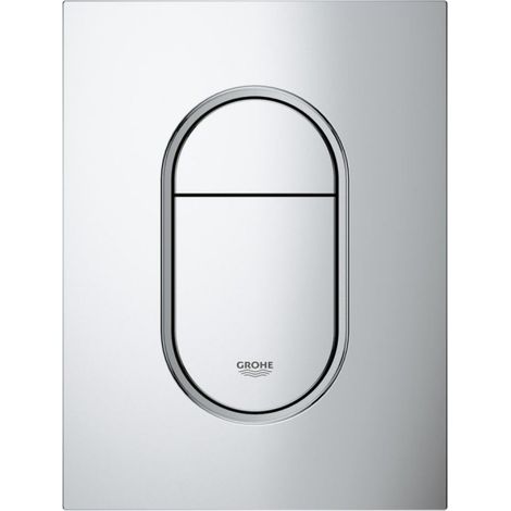 Grohe – Plaque de commande WC Arena Cosmopolitan S 37624000 – Chromé – Laiton – Double touche interrompable – Installation verticale
