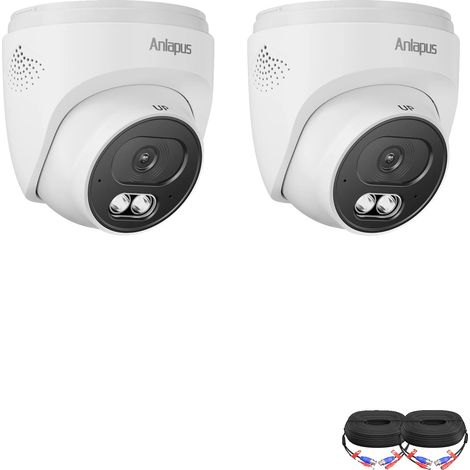 Telecamera a cupola, video 4K ultra nitido, visione notturna, confezione da 2, spina europea 220V-240V (1/2)
