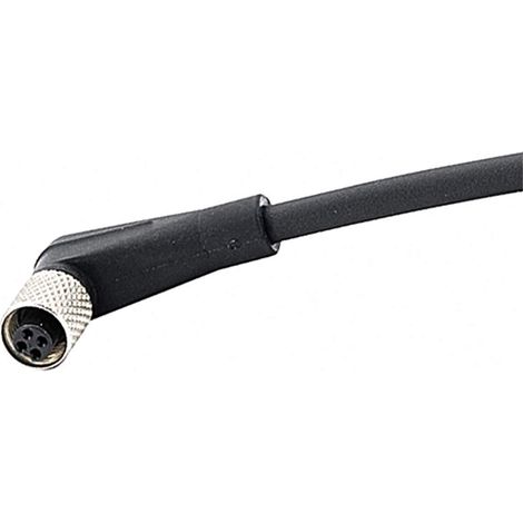 STEX24 M5 Sensorleitung PUR 4-polig Buchse gewinkelt schleppkettenfähig A-Kodierung, Länge 7,0 Meter tiefschwarz RAL 9005, Kabel Außendurchmesser 3,5mm - 1 Stück