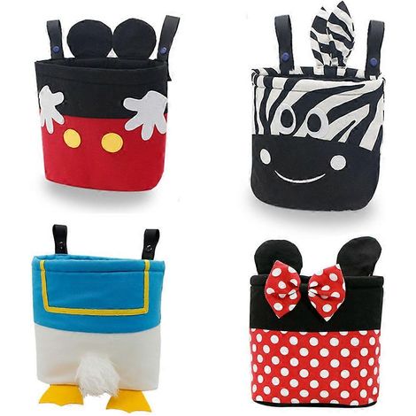 Sac de rangement suspendu canvasBaby pour lit de bébé, avec poches de rangement pour berceau et jouets - Lot de 4 (1/5)