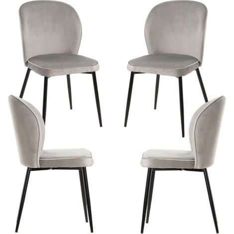 Packs Sillas Comedor - Pack 4 Sillas Teile Terciopelo - Gris (1/5)