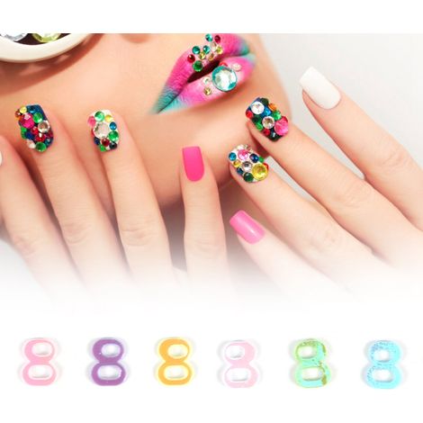 60 g de stickers pailletés arc-en-ciel pour nail art et beauté, décorations de mariage, confettis pour fête d'anniversaire, chiffres de 0 à 9, couleurs assorties (1/5)