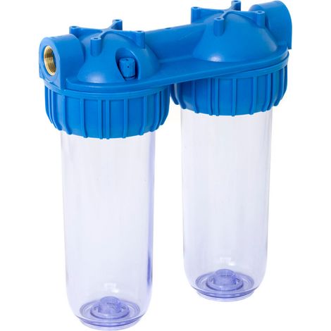 Portafiltro Acqua Doppio 10” 3/4” porta in Ottone STI