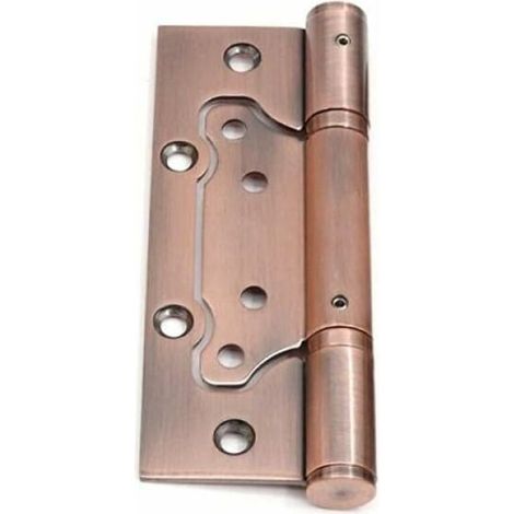 - Charniere De Porte Charnières Hydrauliques Amortissantes 2Pcs Acier Inoxydable De 5 Pouces Portes À Fermeture Automatiques Charnières À Ressort De Porte Invisibles Couleur Cuivre,Red Copper (1/5)