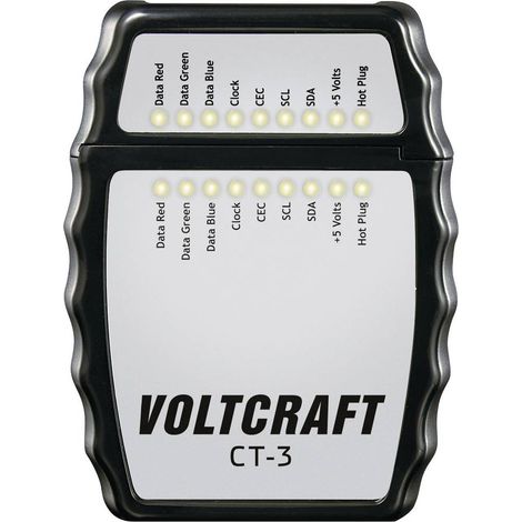 Tester cavi CT-3 VOLTCRAFT CT-3 Adatto per Cavo HDMI tipo A, HDMI 1,0, 1,1, 1,2, 1,2a, 1,3a/b/c, 1,4/a