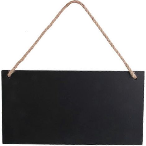Tableau mémo en bois 26 x 14 cm avec ficellepetit tableau noir idéal pour le bureau ou la maisonnoir (1/3)