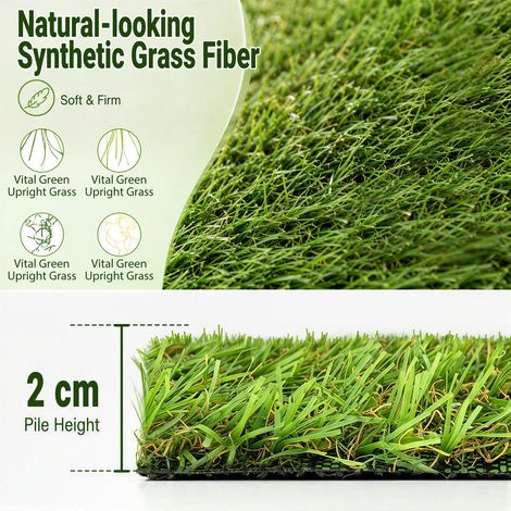 Entretien réduit au quotidien, tapis de pelouse artificielle 5 x 1 m avec drainage pour terrasse ou jardin (1/5)