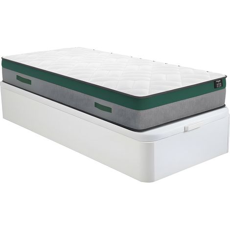 Set 90 x 200 cm rete contenitore Bianco + Materasso molle insacchettate sp. 22 cm - PRESTIGE di YSMÉE