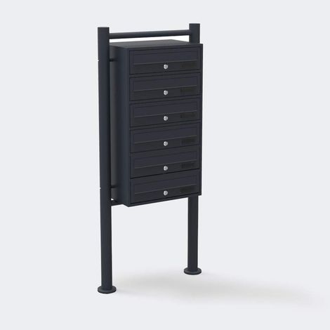 Bc-elec - HPB1X6-GS Briefkasten auf F��en Anthrazit f�r 6 Wohnungen