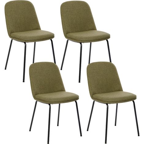 Lot de 4 chaises en tissu et pieds métal NEORA (1/5)