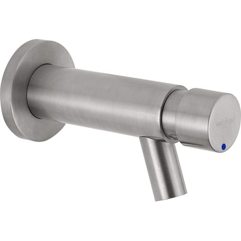 Rubinetto lavabo a parete con arresto temporizzato e comando a pulsante Idral Inox 08400 Acciaio (1/2)