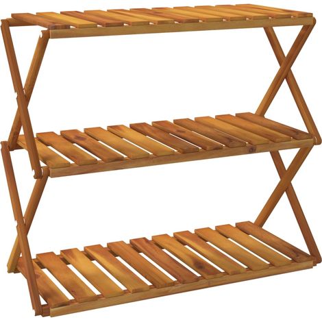 Maison Exclusive - Scaffale Pieghevole 3 Ripiani 70x31x63 cm Legno Massello Acacia