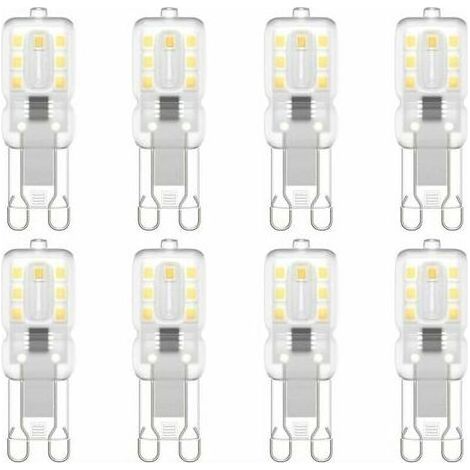 Packung mit 8 G9 LED-Lampen, G9 LED 220V Neutralweiß 5500K 3W entspricht 30W Halogen [Energieklasse E] (1/5)