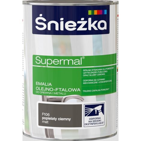 Śnieżka Supermal Öl-Phtal-Emaille, dunkle Asche matt, 0,8 l