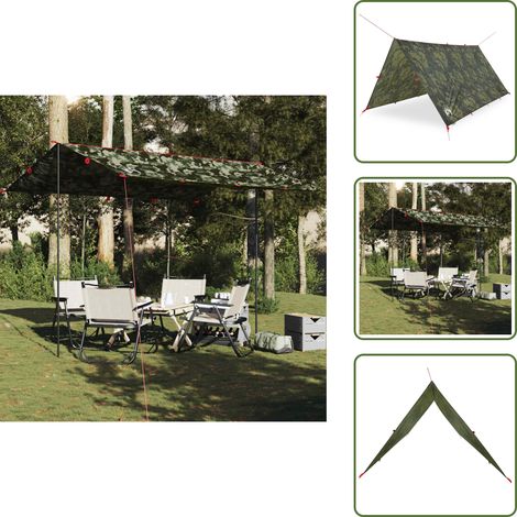 vidaXL Bâche de camping camouflage 366x306 cm imperméable (1/5)