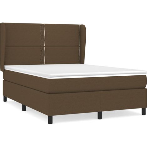 Maison Exclusive - Giroletto a Molle con Materasso Marrone Scuro 140x200cm Tessuto (1/5)