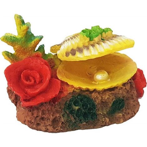 Rocher Perle Coquillage Ornement Pour Aquarium 12x9x8cm Corail Sous-marin