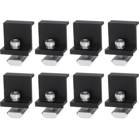 Kit de 8 fixations pour bornes solaires, support de montage réglable en alliage d'aluminium de 35 mm pour panneaux solaires (1/5)