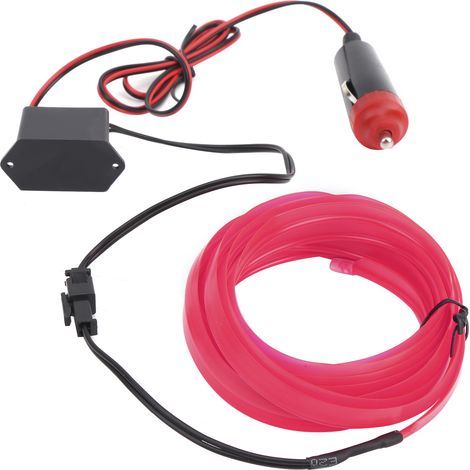 3 Meter lange LED-Auto-Innenbeleuchtung, Zigarettenanzünder-Anschlusskabel, Neonlichtrosa (1/5)
