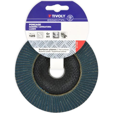 Tivoly - Confezione da 3 dischi a lamelle in zirconio, speciale decapaggio legno e metallo, Ø125 mm G40