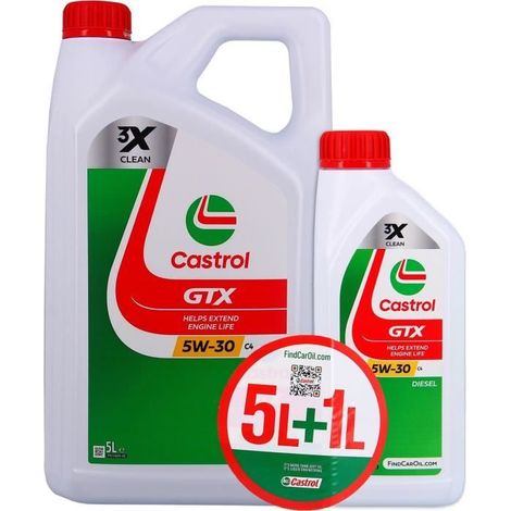 Motoröl - CASTROL GTX - 5W-30 C4 - 5L+1L - Sonderangebot