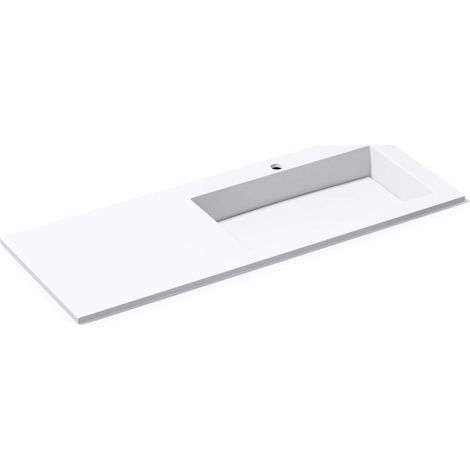 doporro Lavabo encastrado blanco para baño 120x46x13.5cm Colossum820 lavabo derecho de mármol fundido